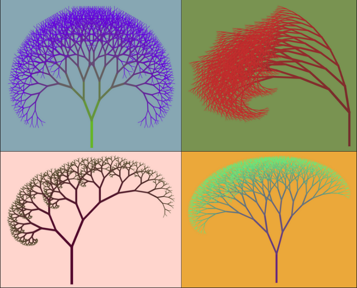 Fractal trees: Recursion, quaternions and Python.